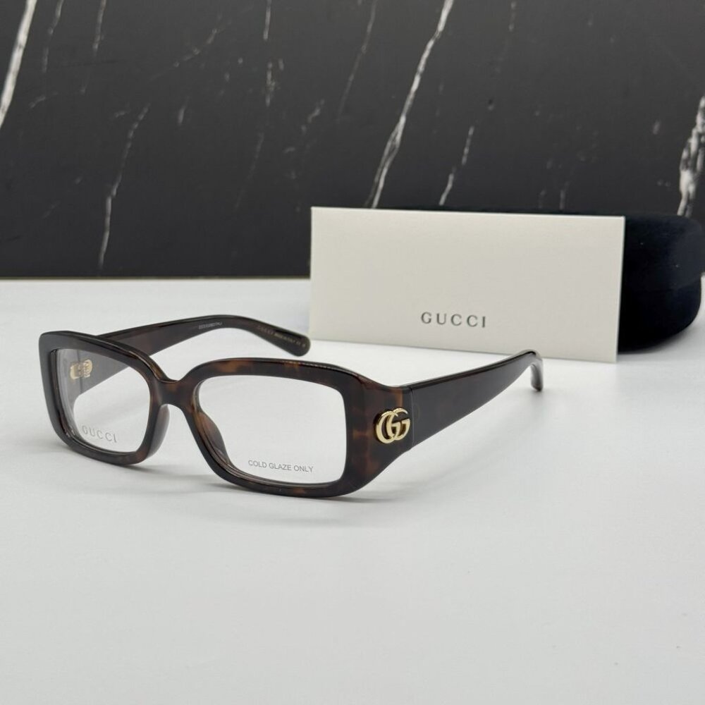 NEW GG1406O 002 GUCCI HAVANA SQUARE WOMEN GUCCI EYEGLASSES